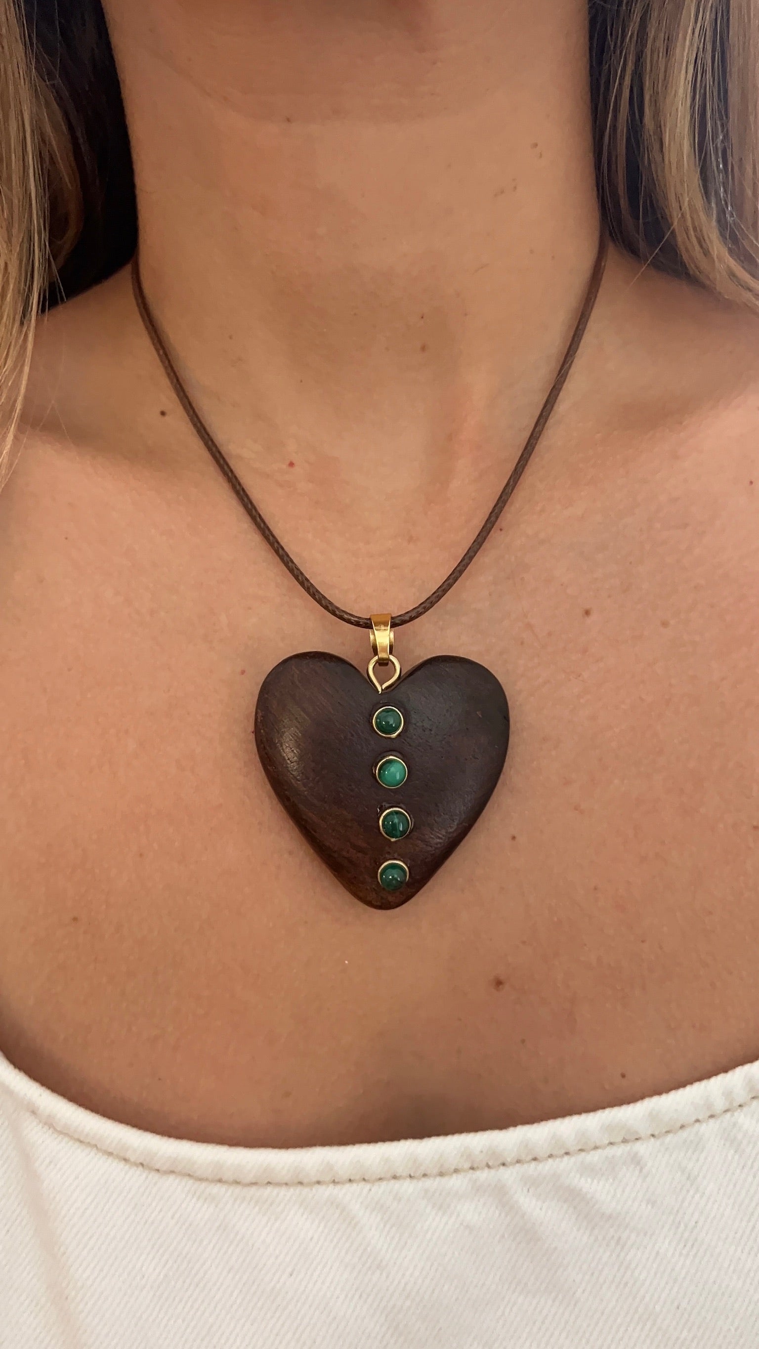 Hand Carved Heart Necklace