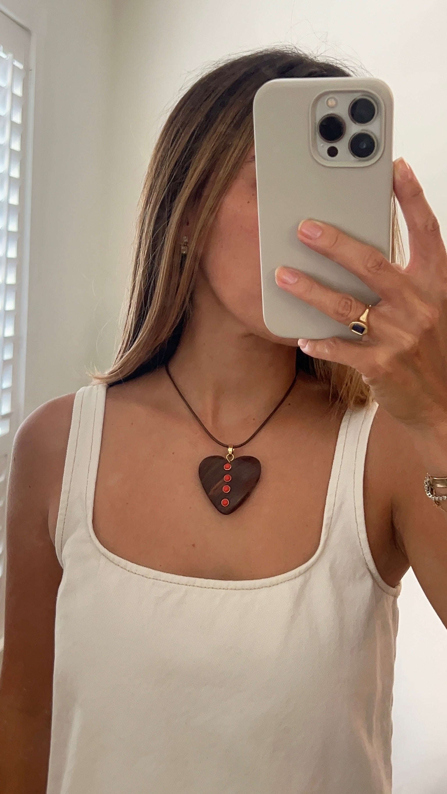 Hand Carved Heart Necklace