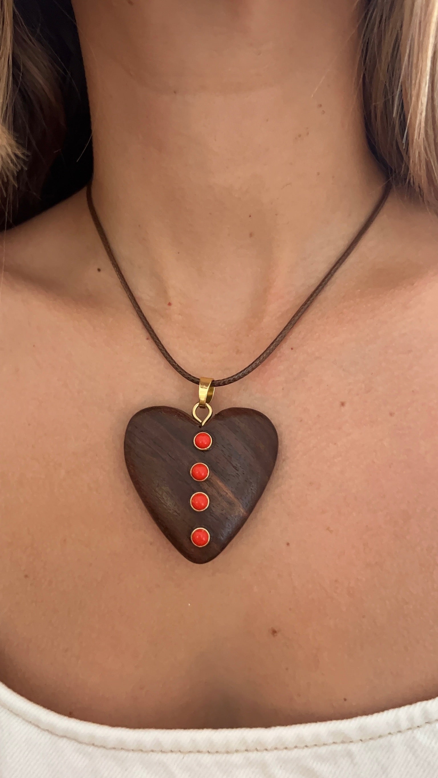 Hand Carved Heart Necklace