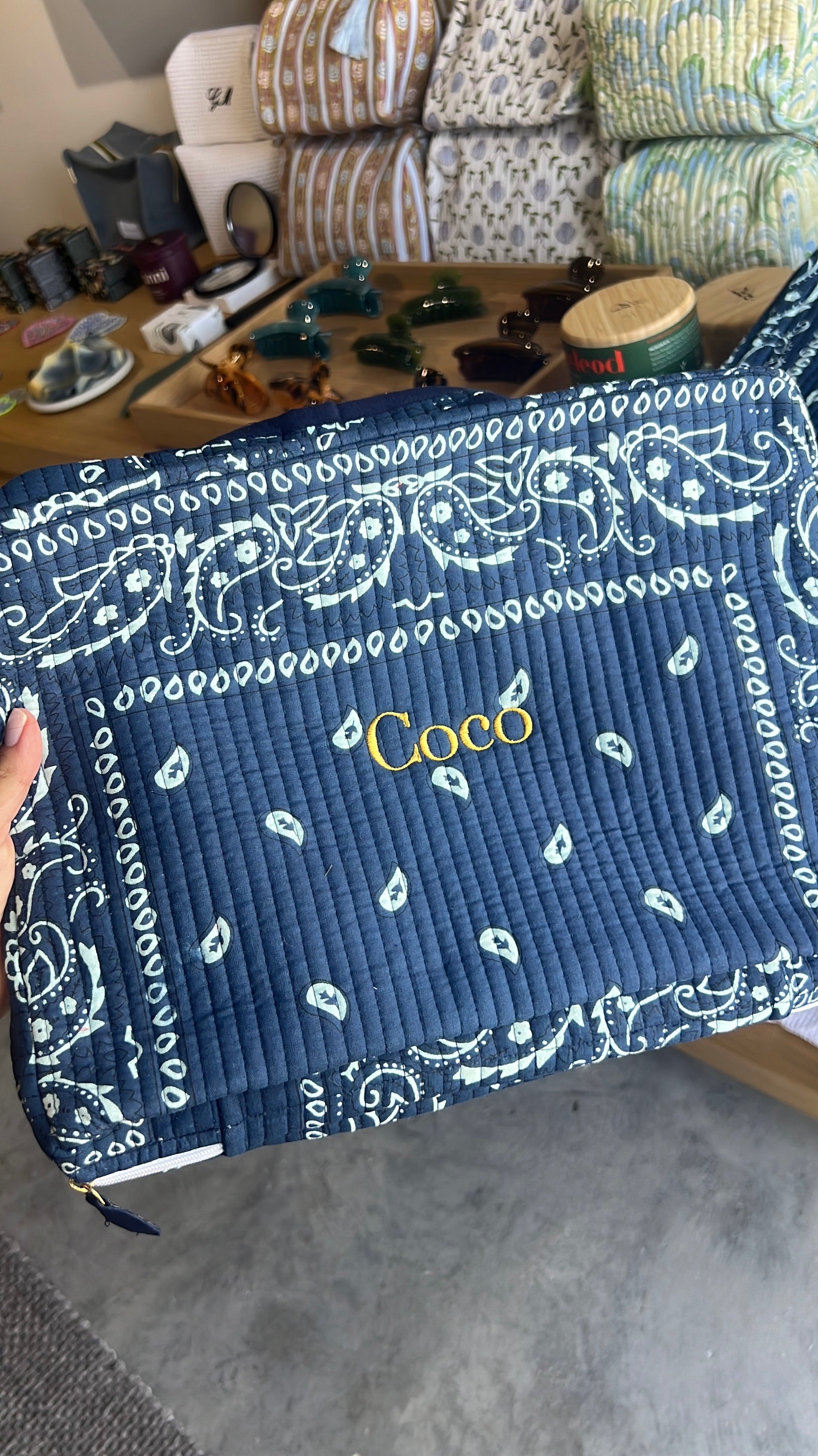 Pre-Order Navy Paisley Travel Organizer