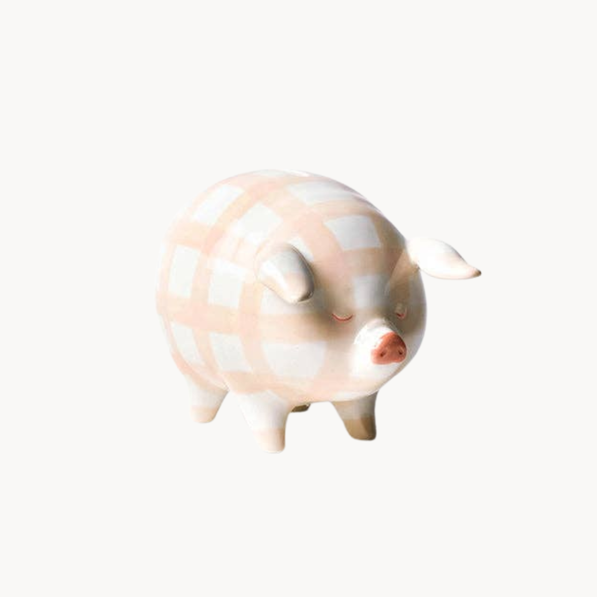 Pink Gingham Piggy Bank