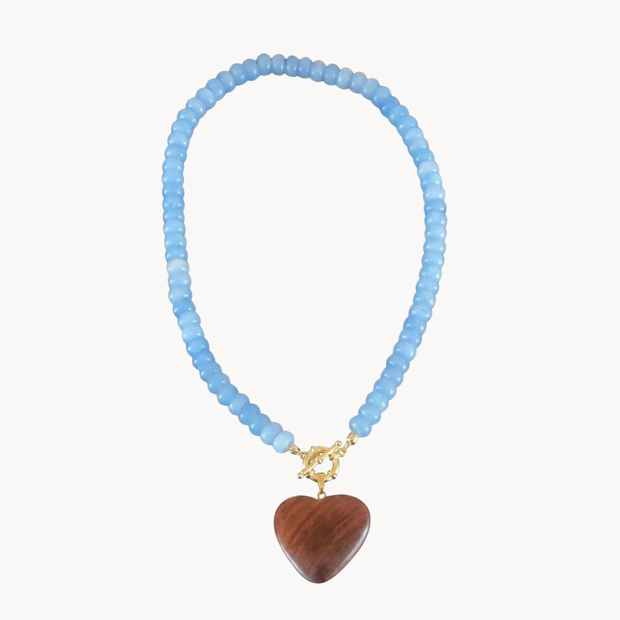 Hand Carved Heart Gemstone Necklace