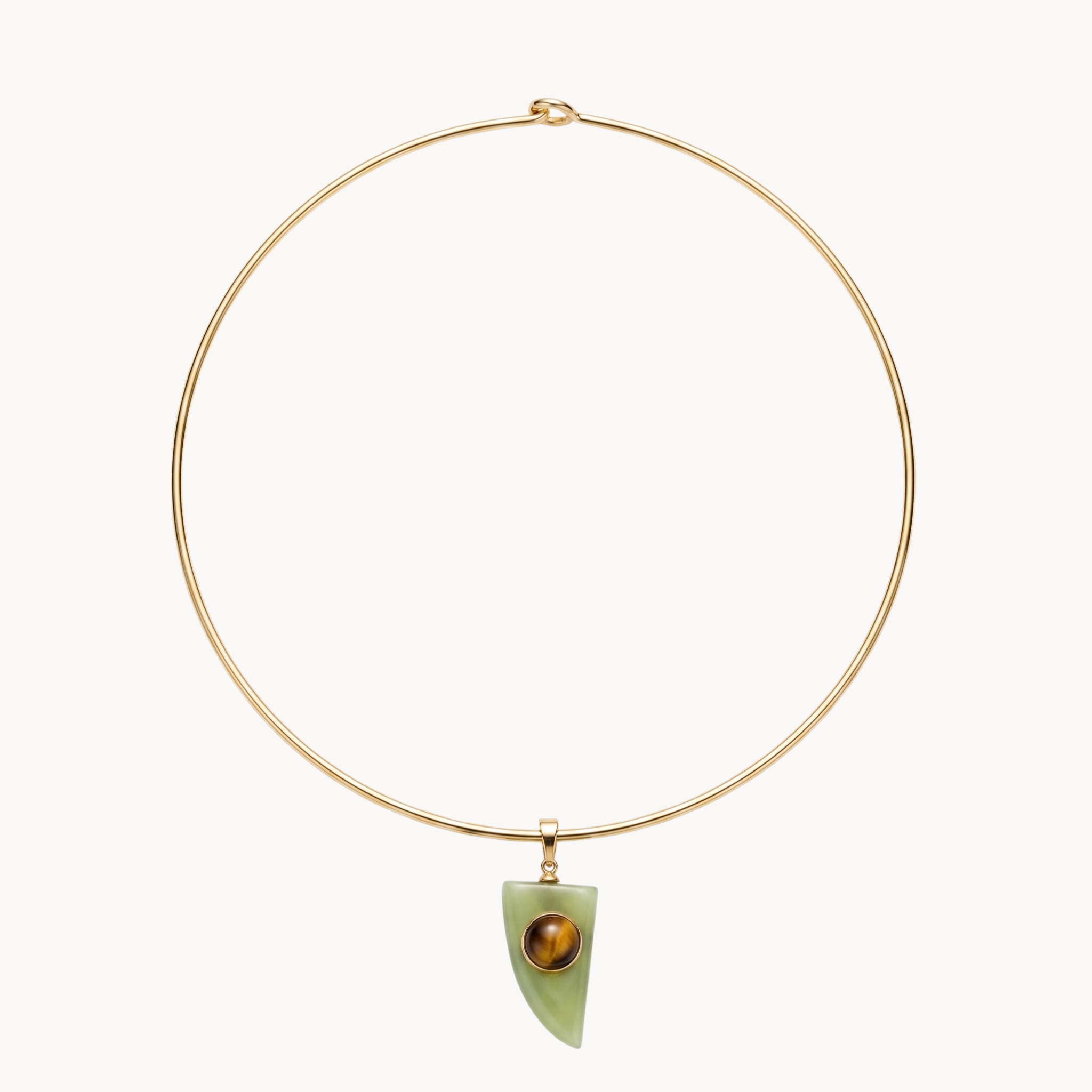 Gemstone Horn Collar Necklace
