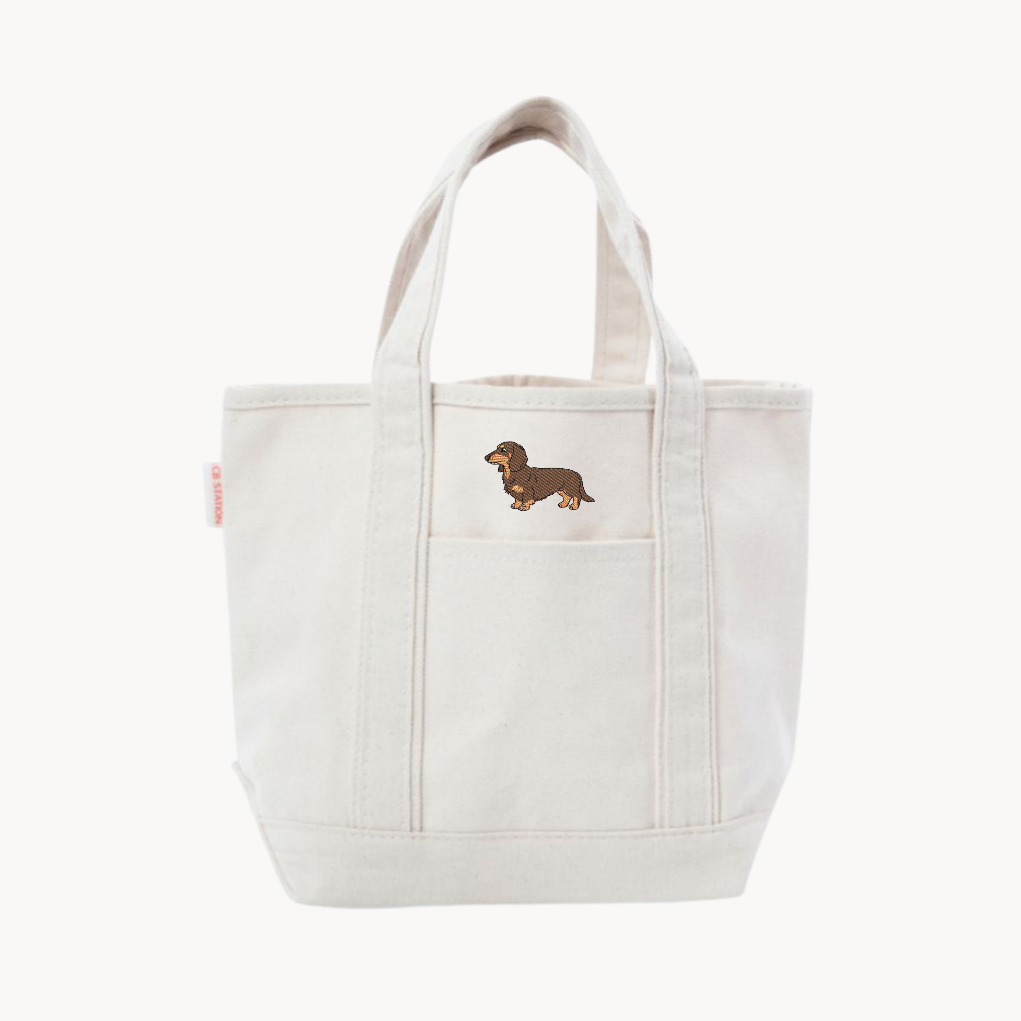 Dog Embroidery Mini Open Boat Tote