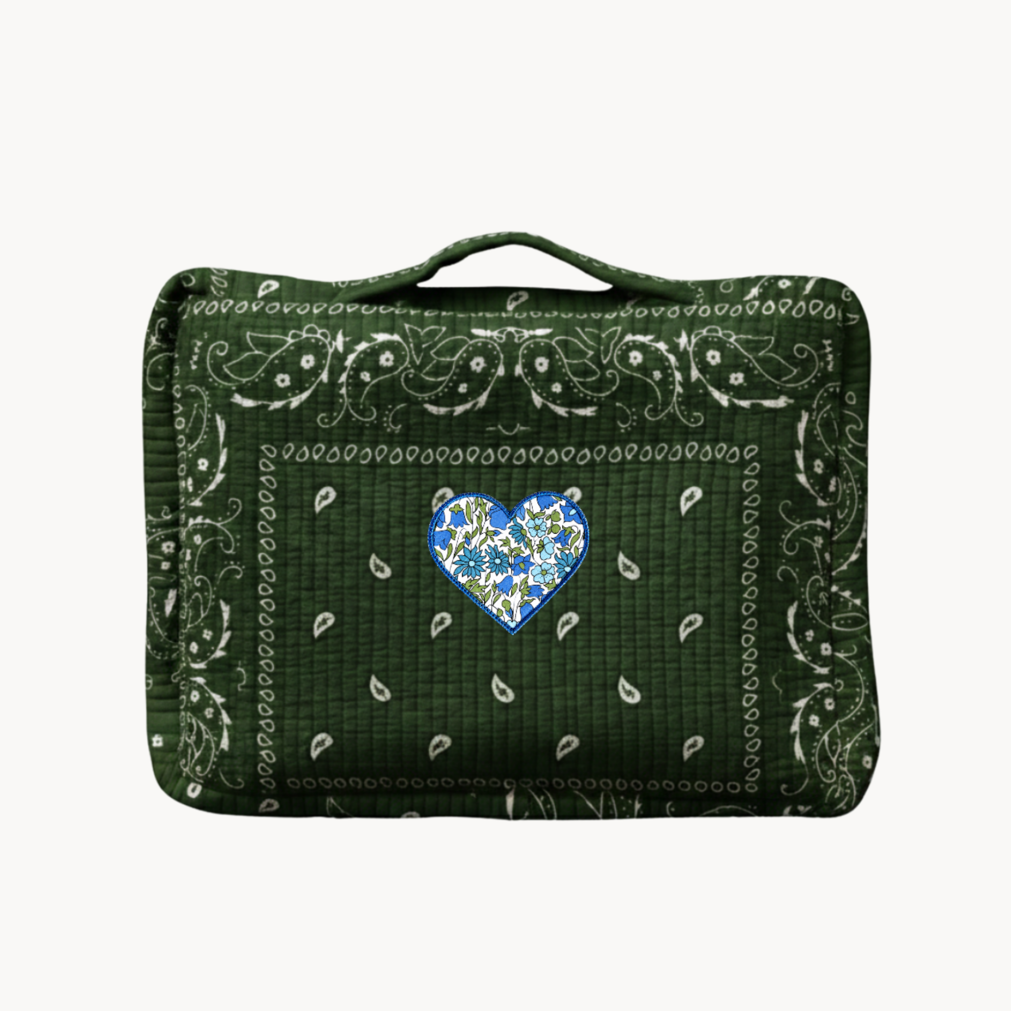 PRE-ORDER Green Paisley Travel Organizer w/ Liberty Heart