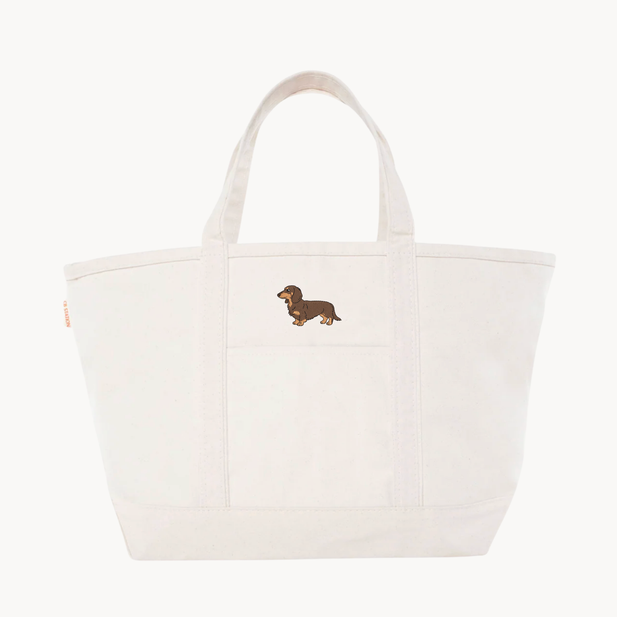 Dog Embroidery Large Custom Canvas Tote Bag
