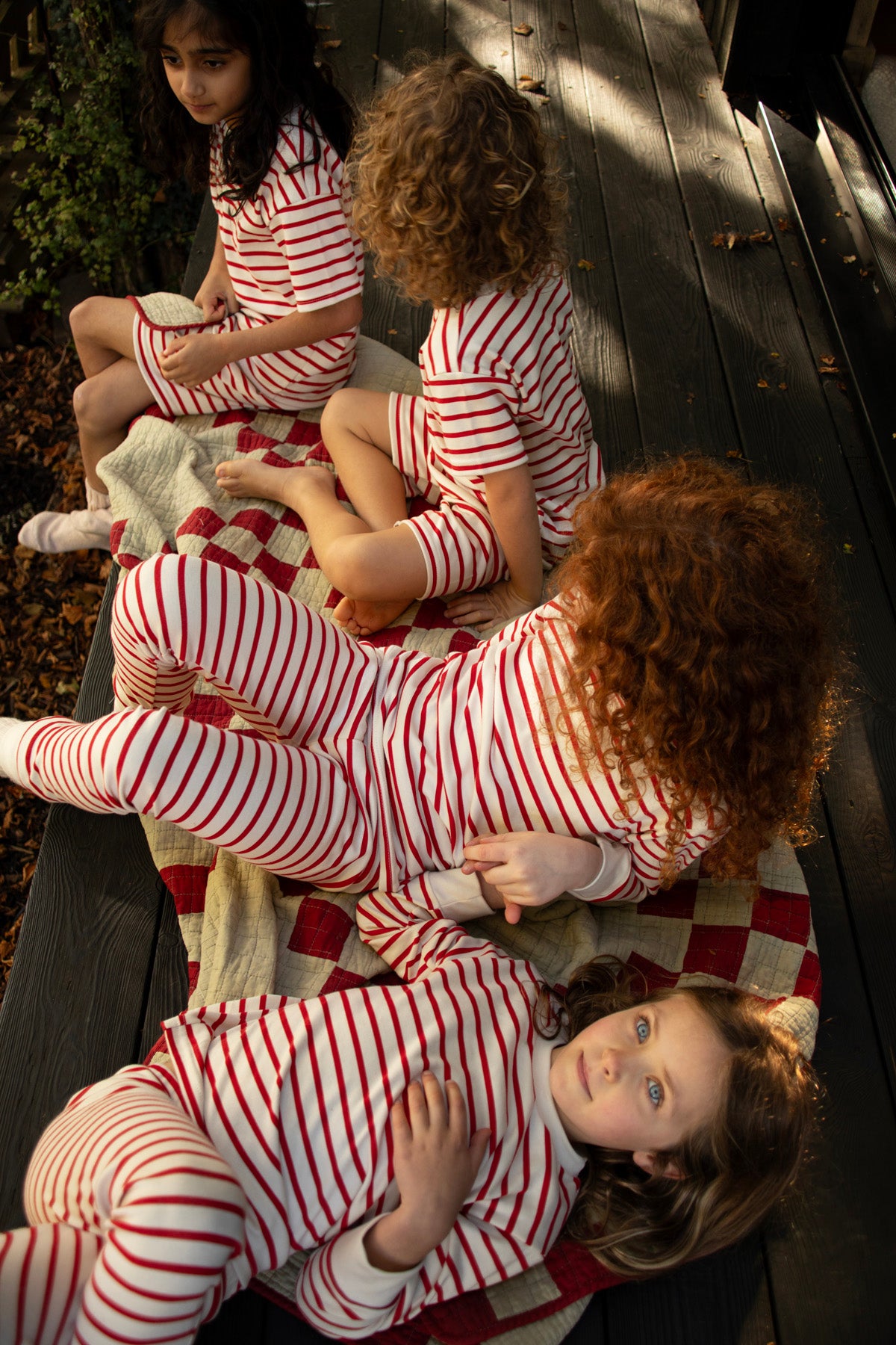 Classic Red & Oatmeal Stripe Pajama Set