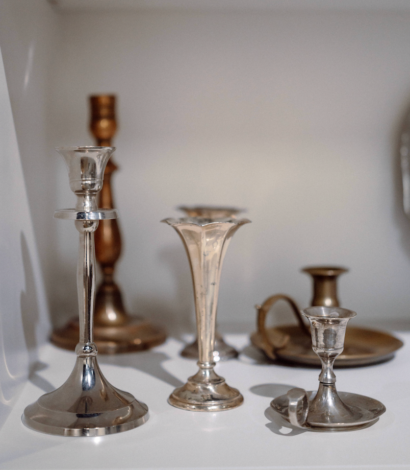 Set (2) Vintage Silver Plated Candle Holders