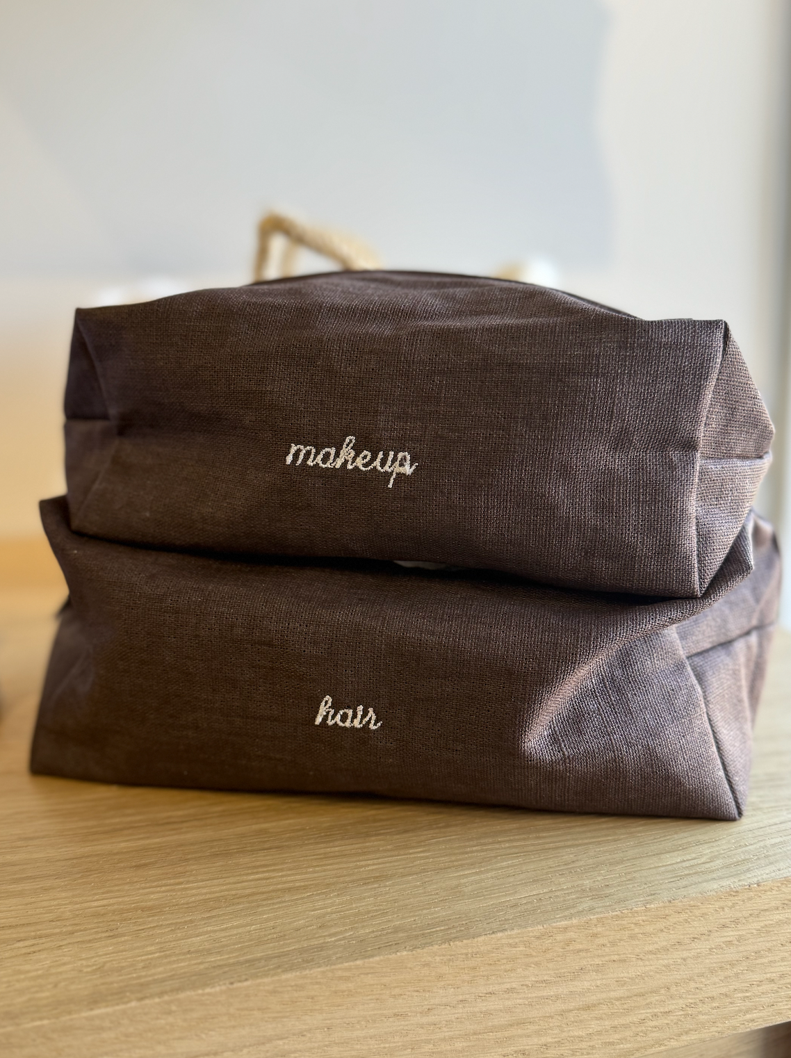Linen Beauty Bags
