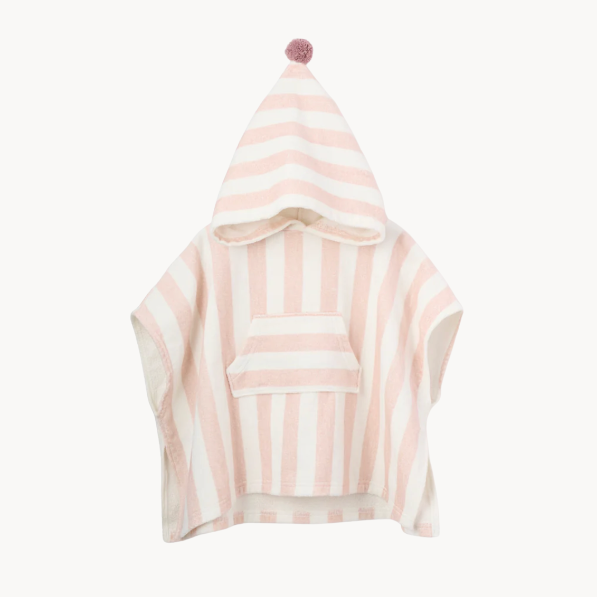 Embroidered Pink Stripe Hooded Towel