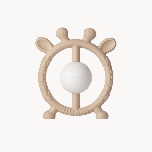 Giraffe Teether & Rattle (Taupe)