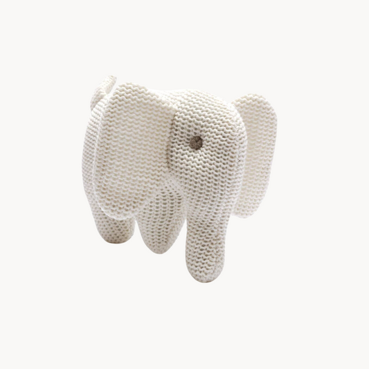Knitted Elephant Baby Rattle