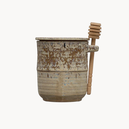 Stoneware Honey Jar w/ Dipper