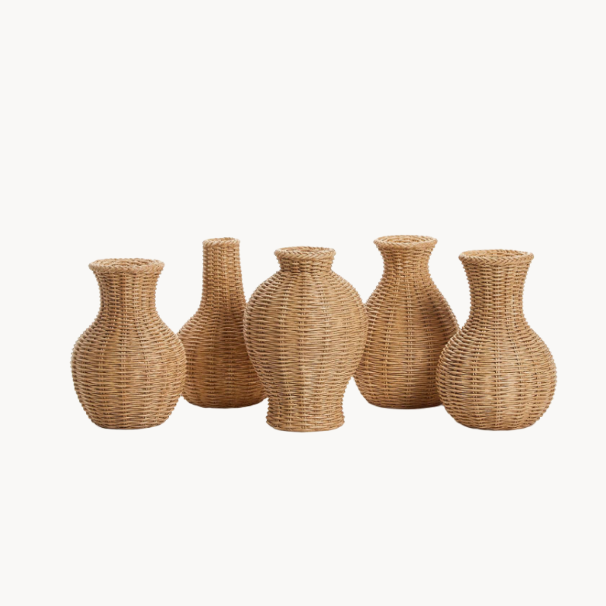 wicker bud vases