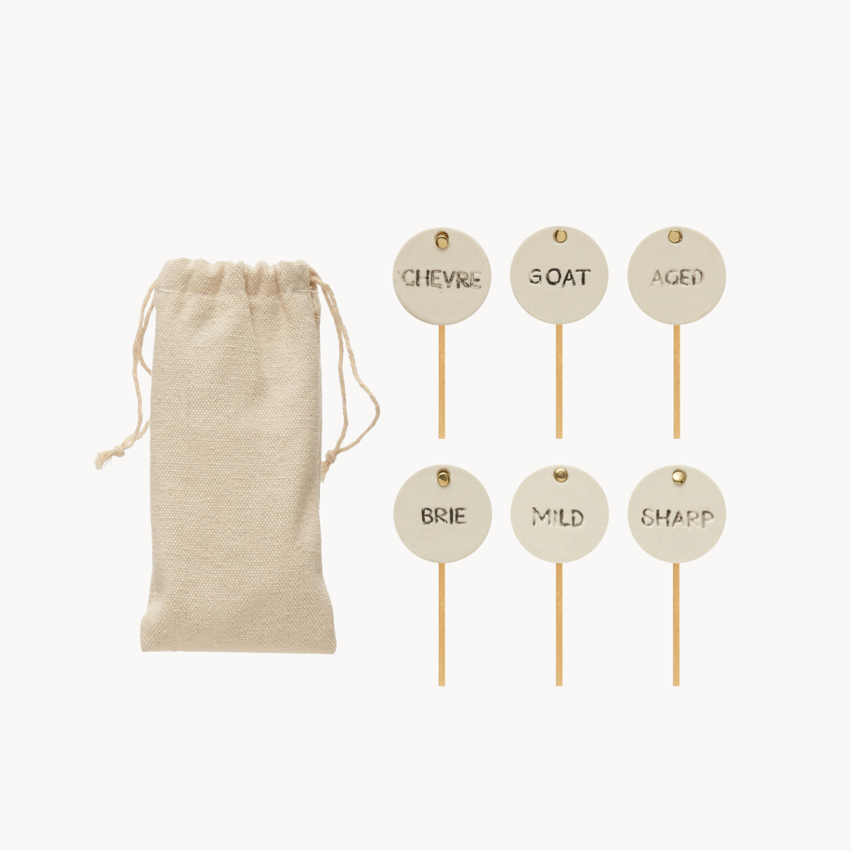Stoneware and Stainless Steel Cheese Markers