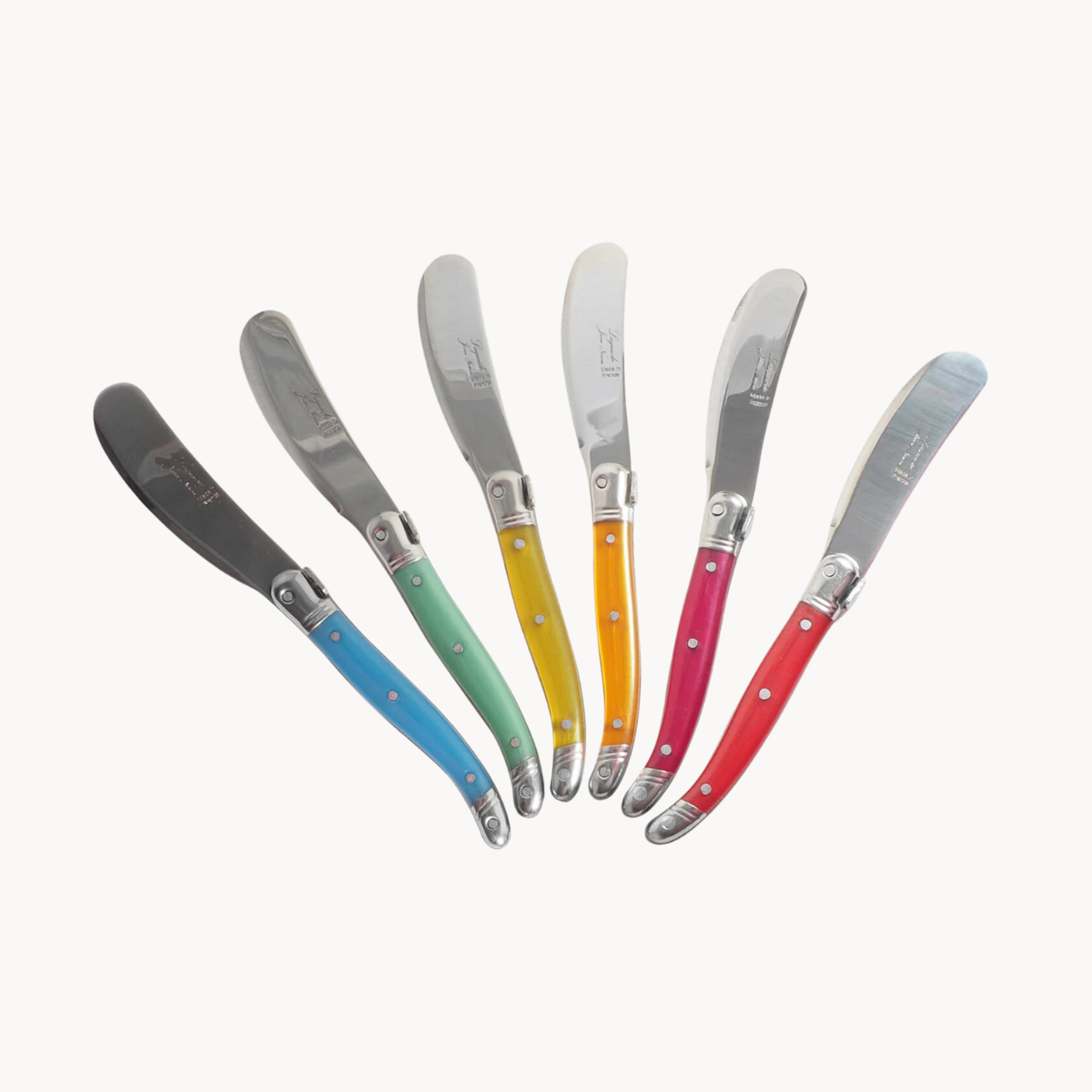 LAGUIOLE RAINBOW MINI CHEESE SPREADERS (SET OF 6)