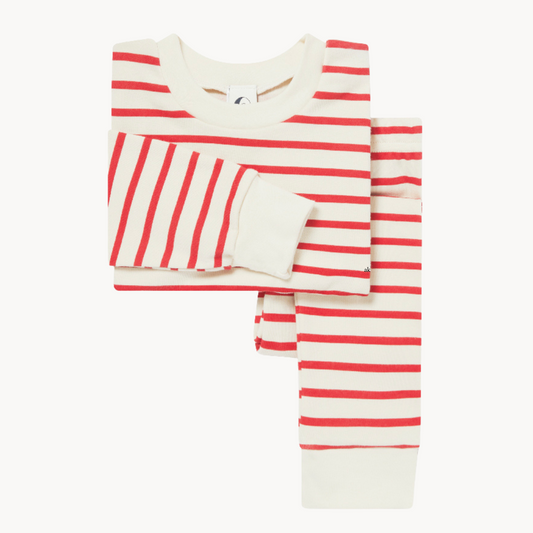 Classic Red & Oatmeal Stripe Pajama Set