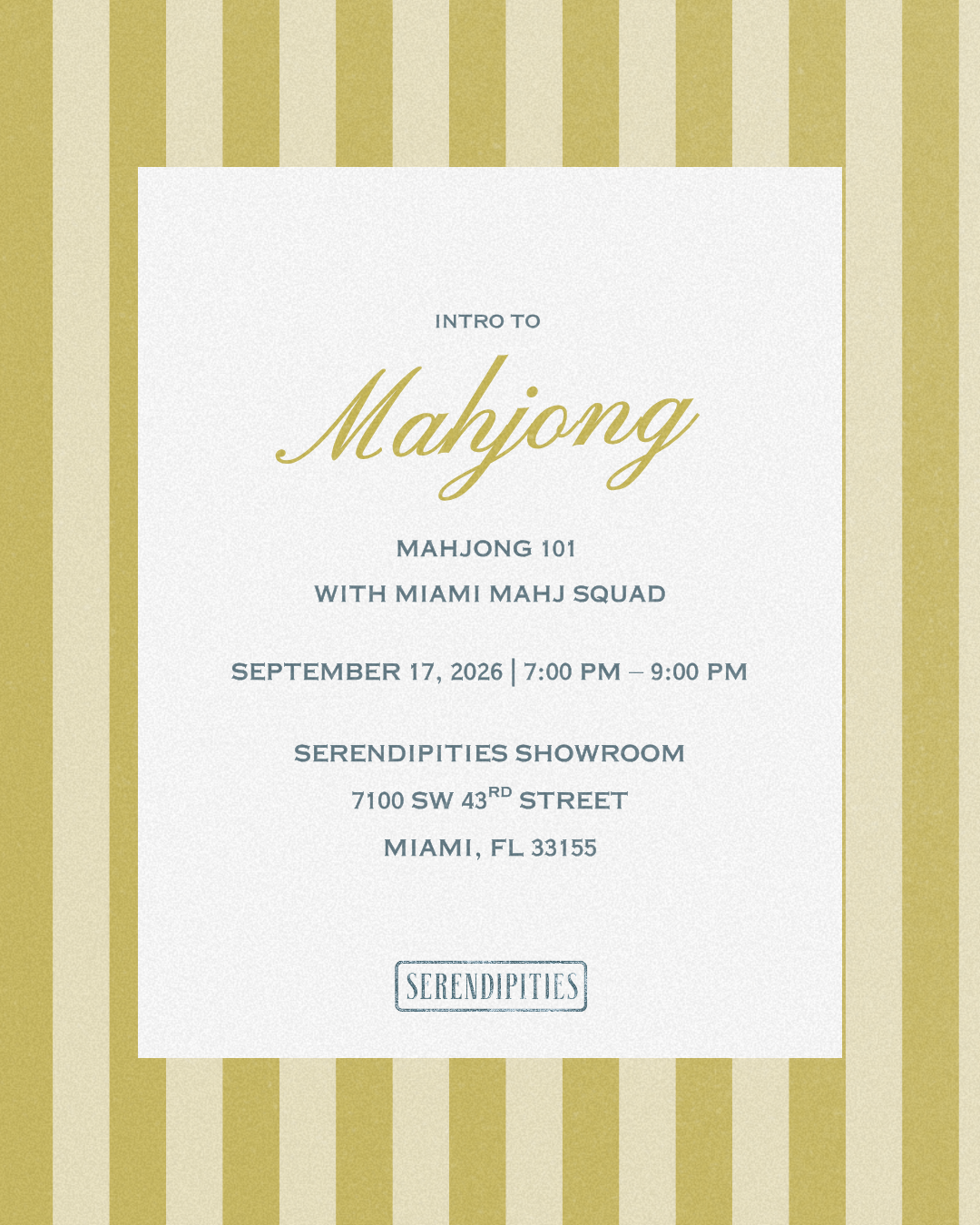 Intro to Mahjong Class - September 17