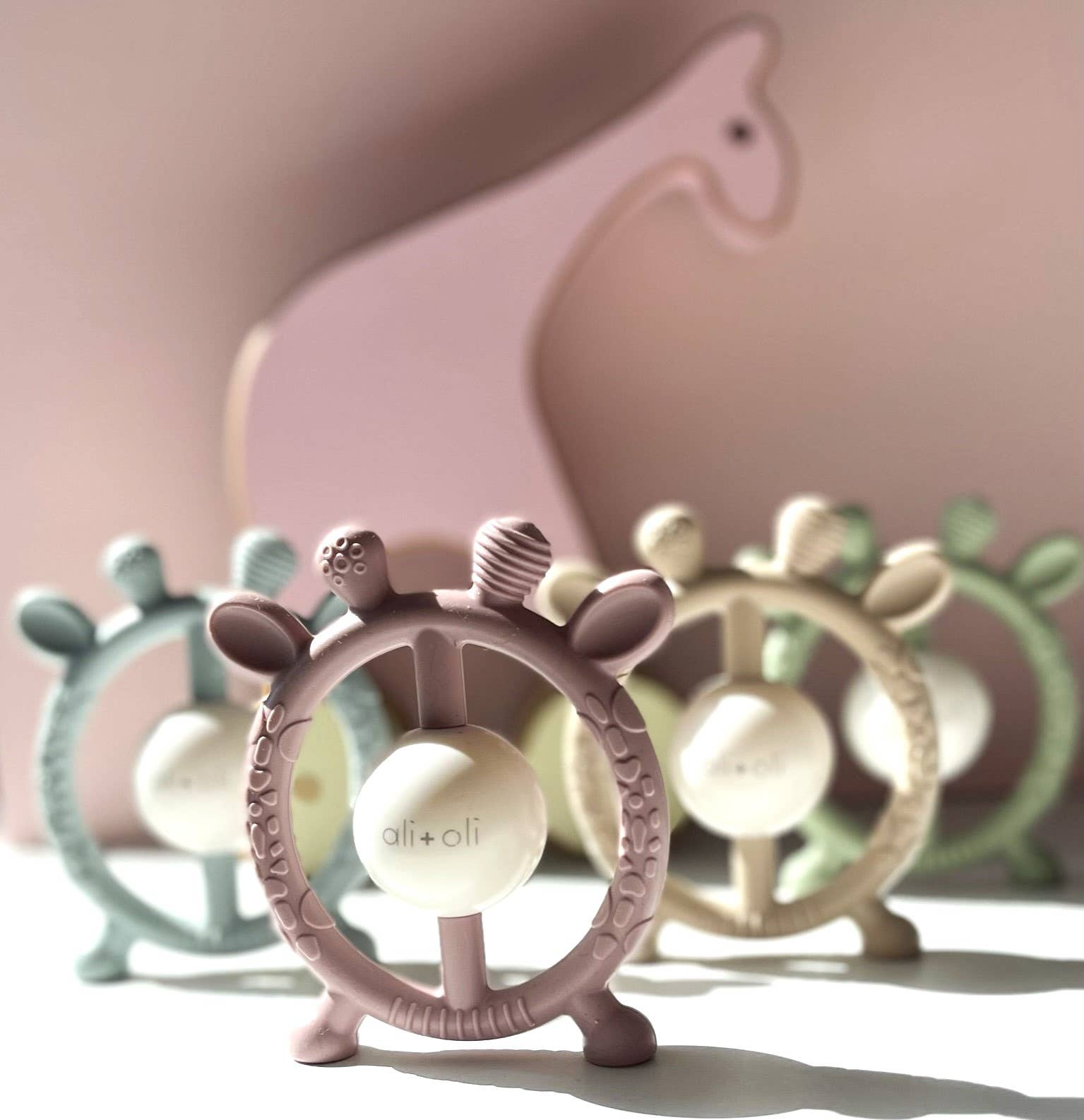 Giraffe Teether & Rattle (Sage)