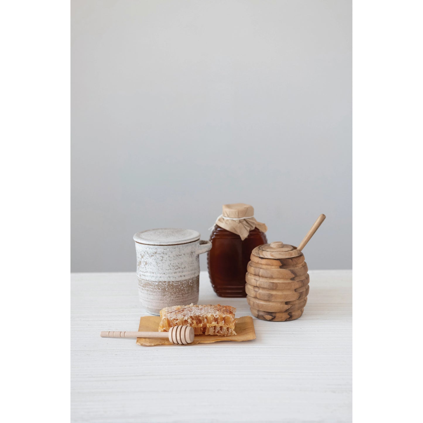 Stoneware Honey Jar w/ Dipper