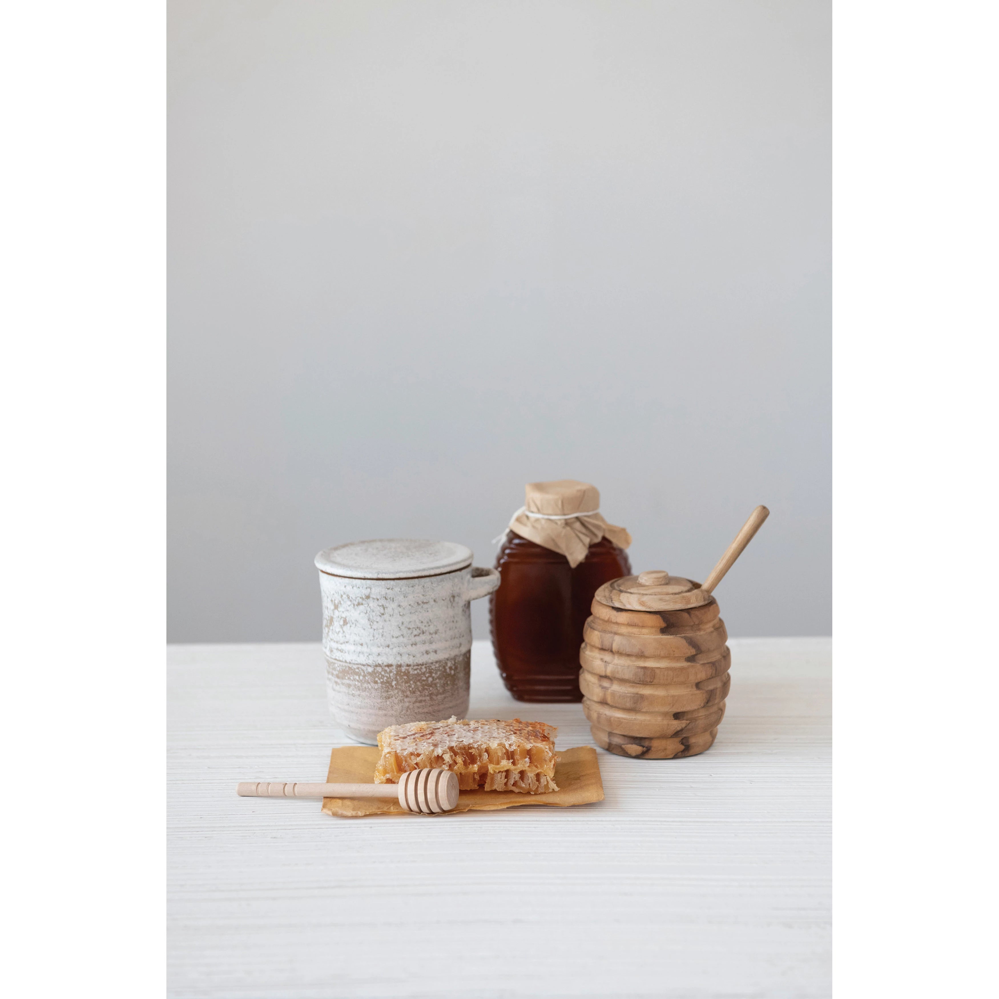 Stoneware Honey Jar