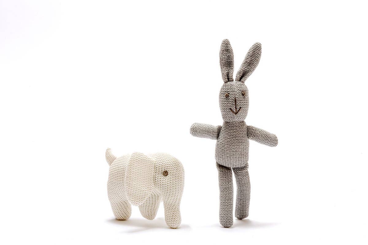 Knitted Elephant Baby Rattle