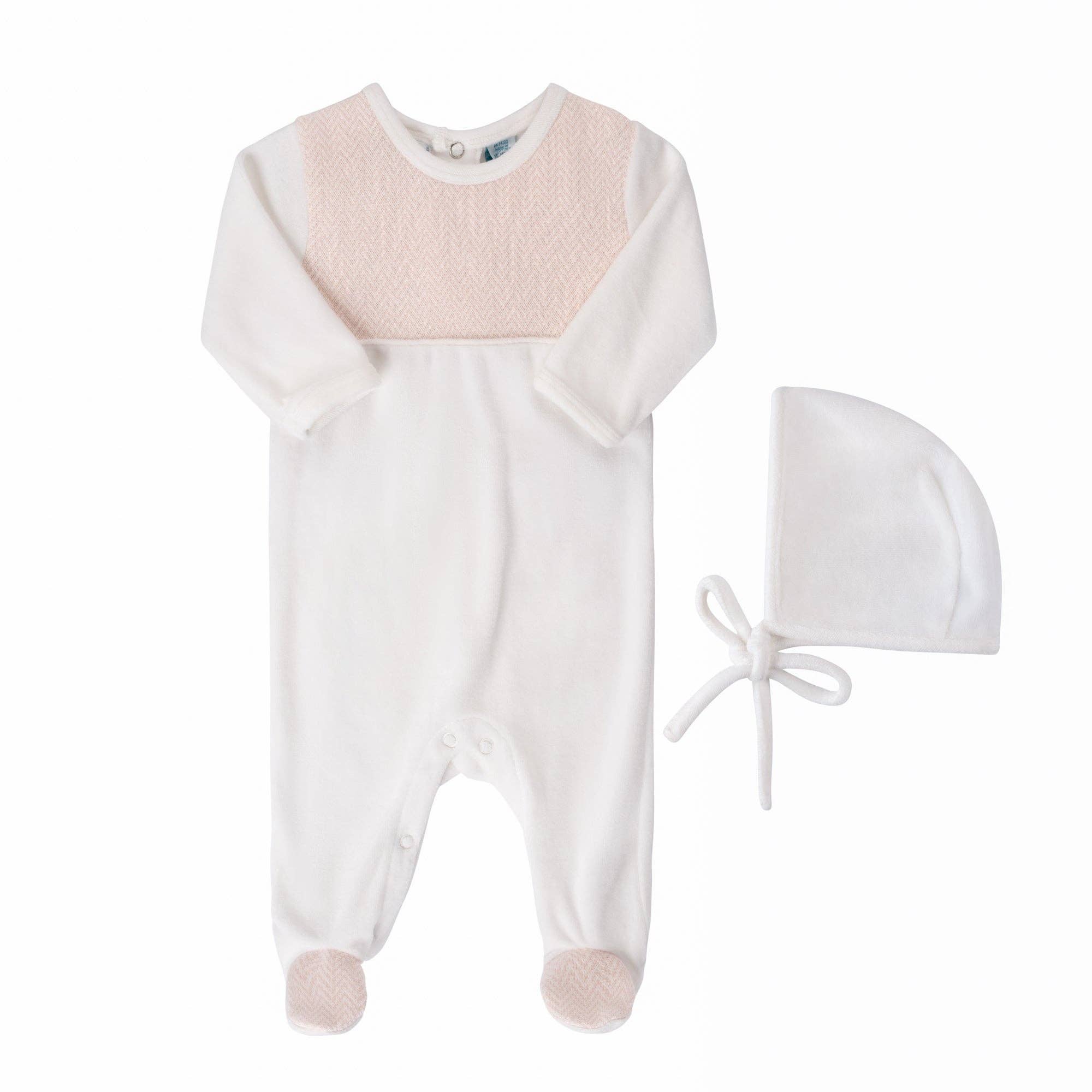 Blue Chevron Velour Romper
