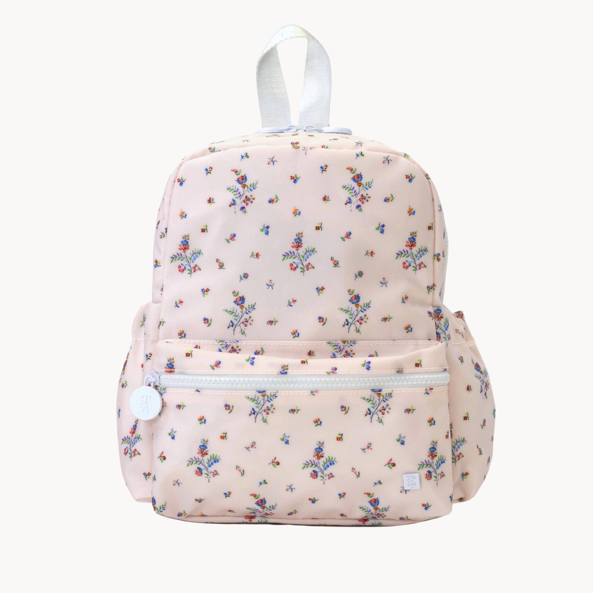 Alt Text
fleurie print mini backpack for kids with water resistant fabric and adjustable straps