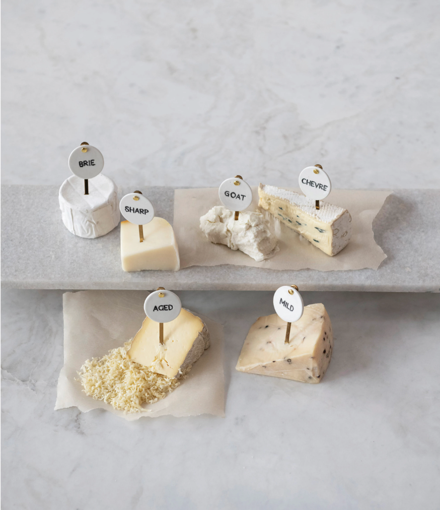 Stoneware and Stainless Steel Cheese Markers